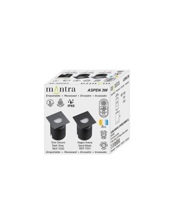 ASPEN * SEÑALIZADOR CUADRADO 3W 3000K GRIS OSCURO